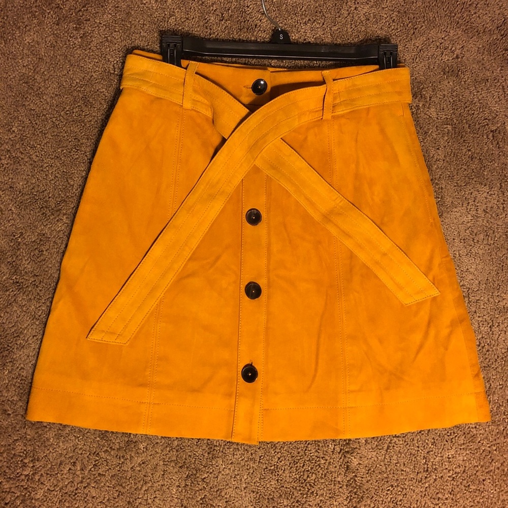 Joie New Belted 100% Lamb Leather Mini-Skirt